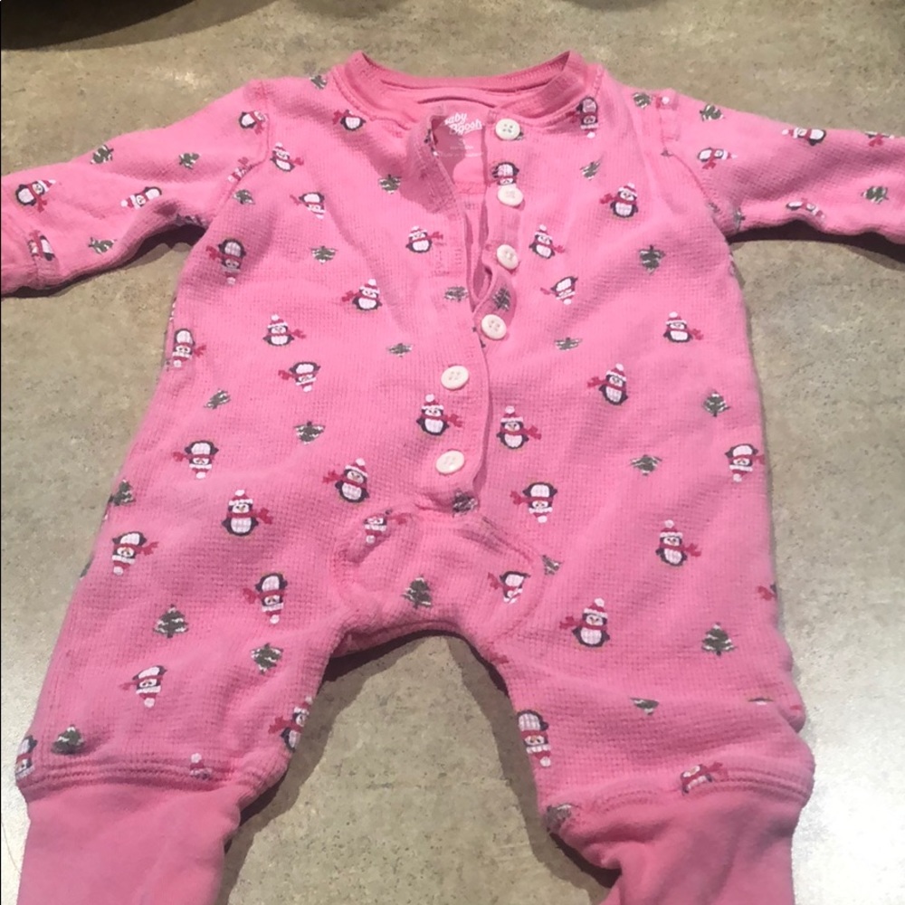 Pink penguin one piece